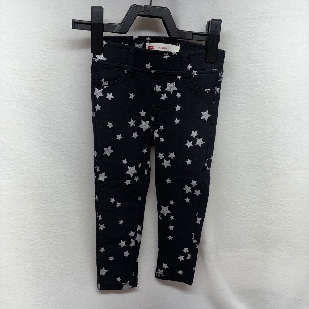 Levi's Kids Black Sparkly Star‎ Leggings Pants Toddler Size 2T